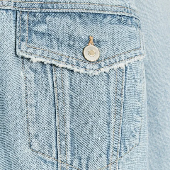 Zara TRF Ripped Denim Overshirt - Picture 14 of 15